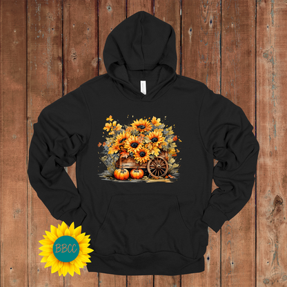 Wheelbarrow Sunflowers Hoodie