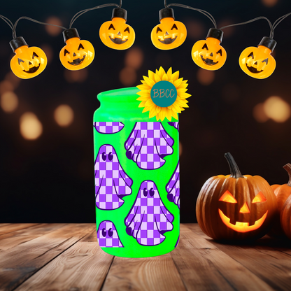 Purple Checkered Spirits Glow Tumbler