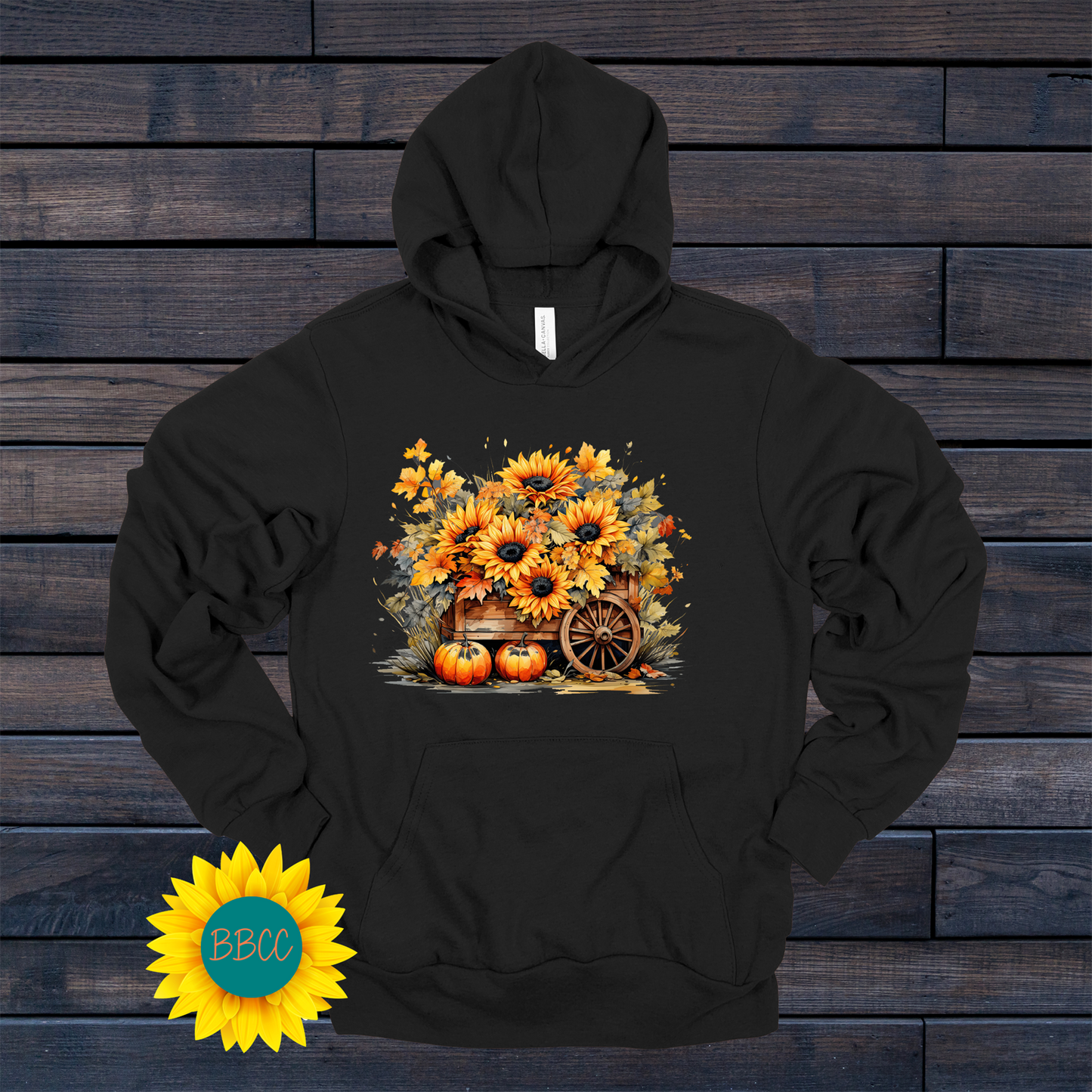 Wheelbarrow Sunflowers Hoodie
