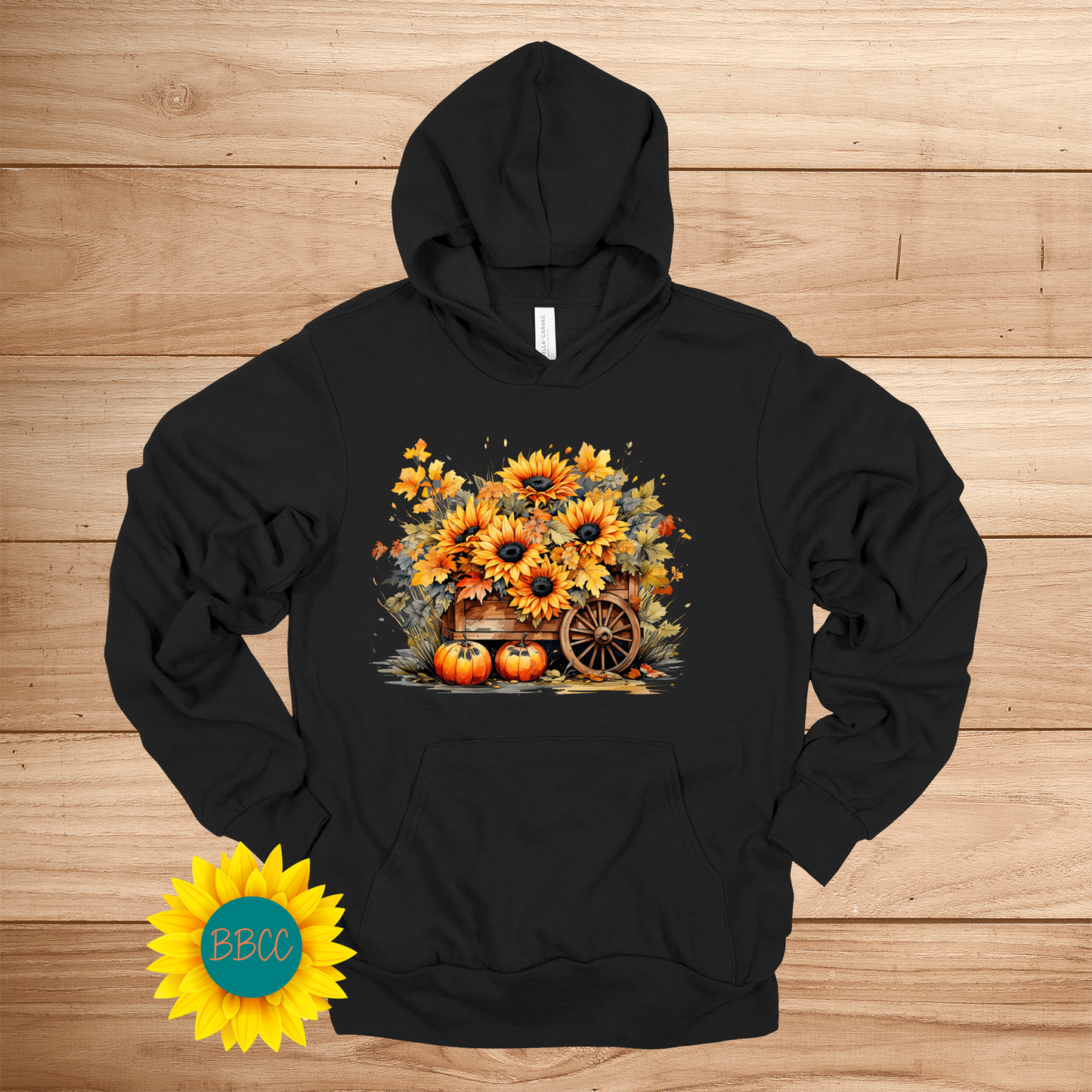 Wheelbarrow Sunflowers Hoodie