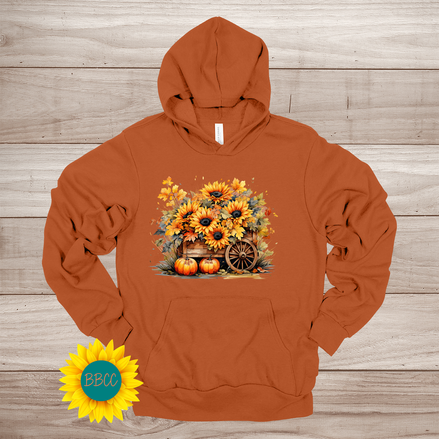 Wheelbarrow Sunflowers Hoodie