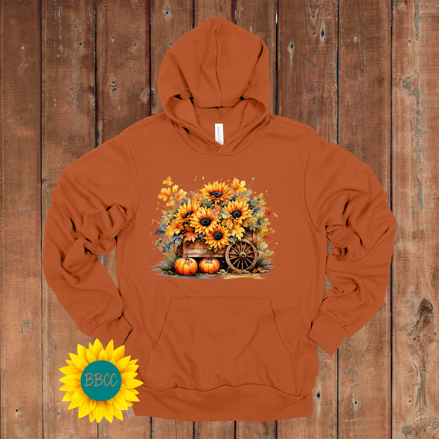 Wheelbarrow Sunflowers Hoodie