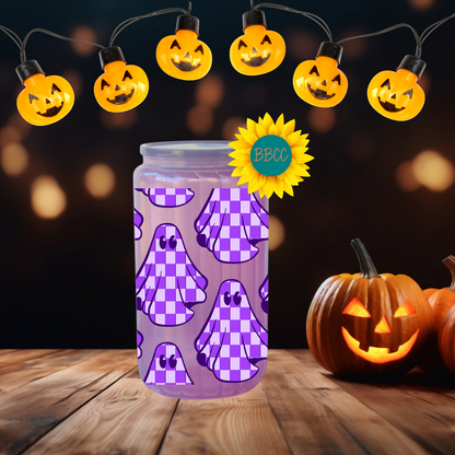 Purple Checkered Spirits Glow Tumbler