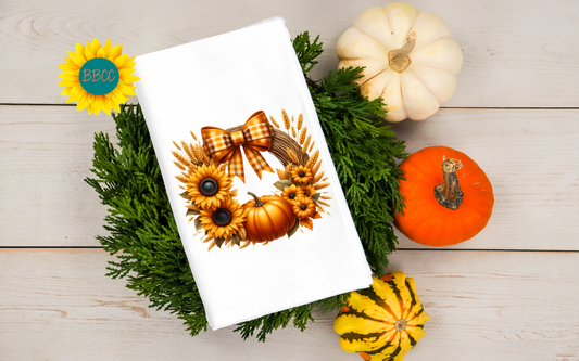 Sunflower Harvest Wreat Tea Towel