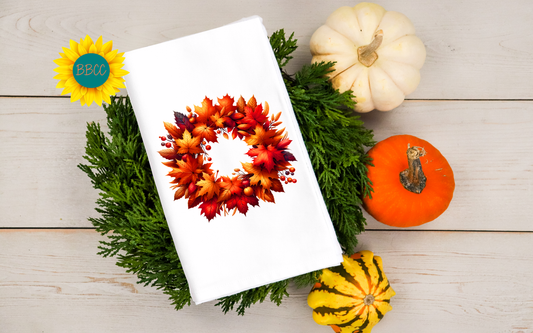 Harvest Wreath Tea Towel