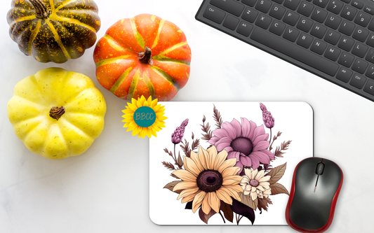 Mauve Meadow Blooms Mouse Pad