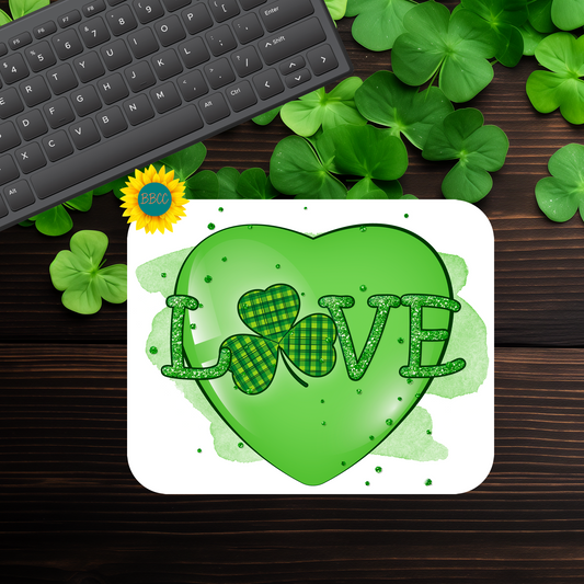 St. Patrick’s Day Shamrock Love Mouse Pad