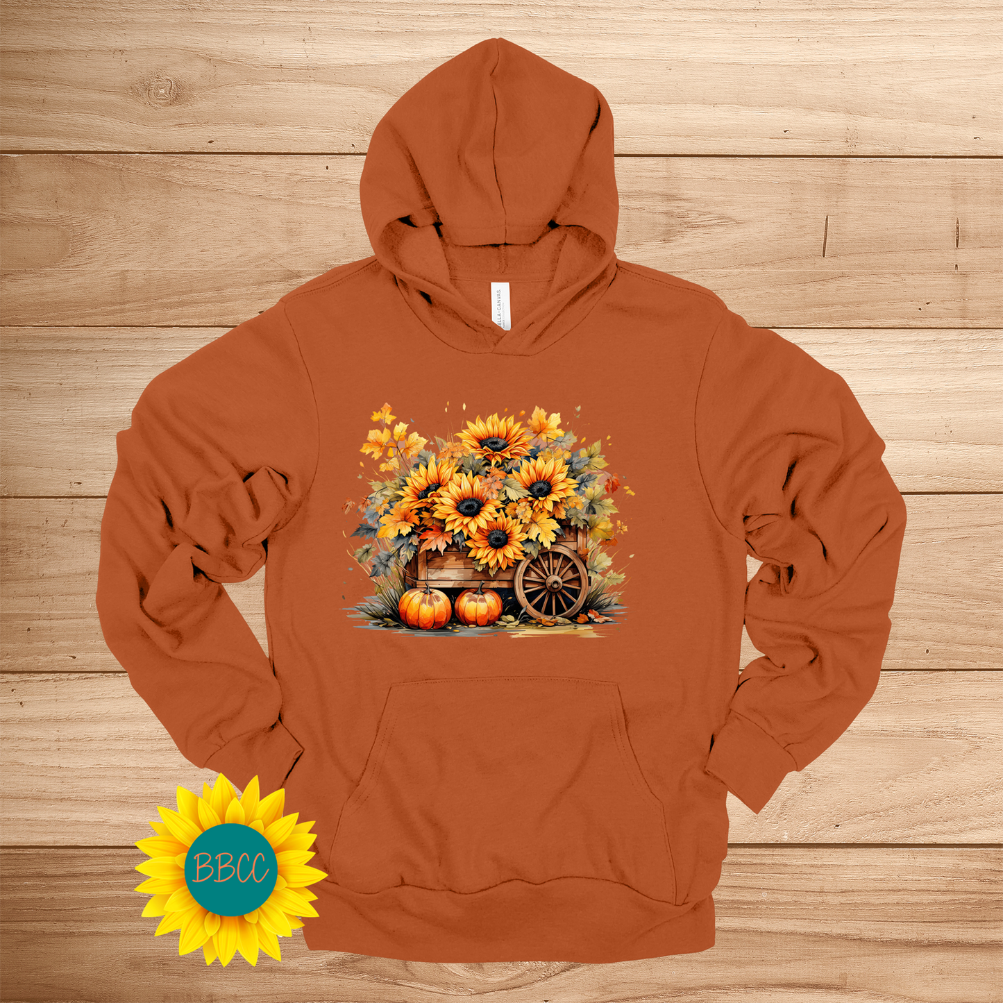 Wheelbarrow Sunflowers Hoodie