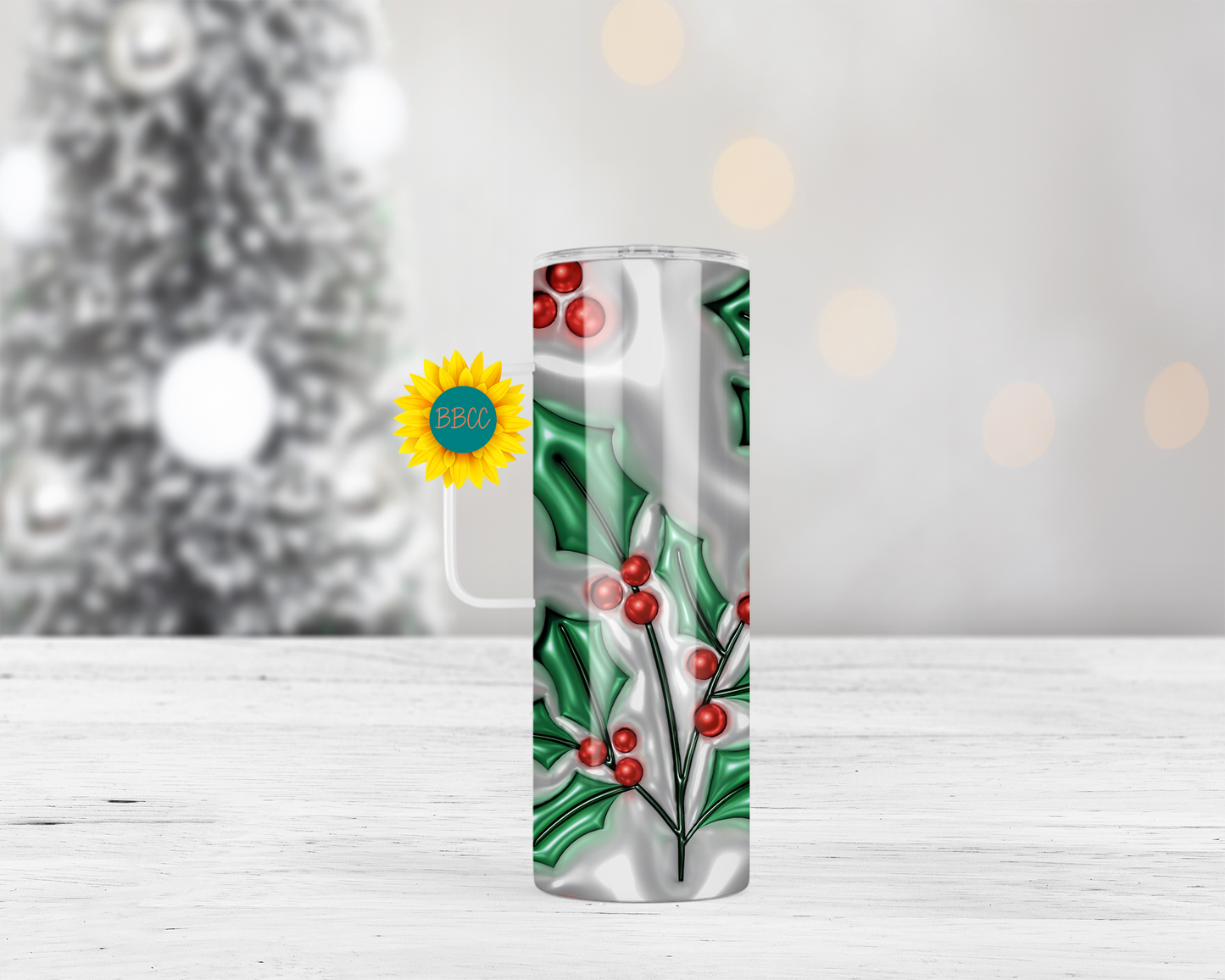 3D Holly Tumbler