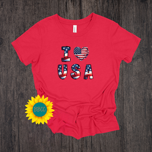 Adult I Heart USA T-Shirt