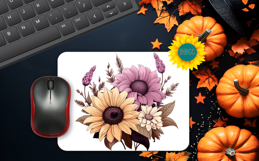 Mauve Meadow Blooms Mouse Pad