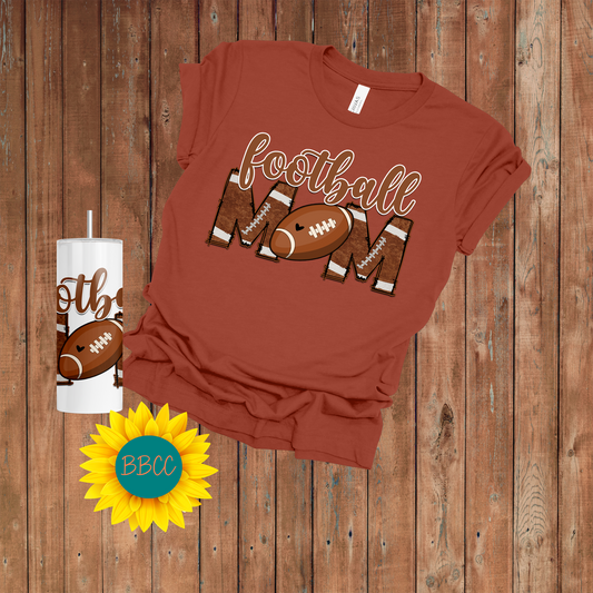 Adult Football Mom T-Shirt & Tumbler Bundle