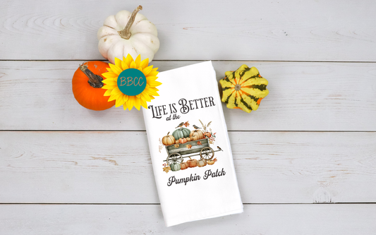 Pumpkin Patch Wagon Tea Towel