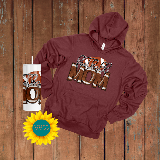 Adult Football Mom Hoodie & Tumbler Bundle
