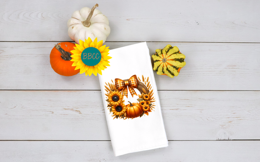 Sunflower Harvest Wreat Tea Towel