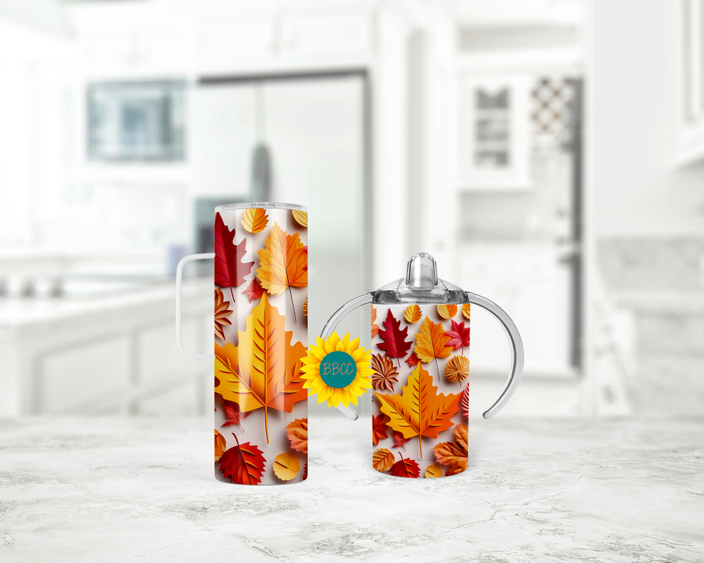3D Leaves Tumbler