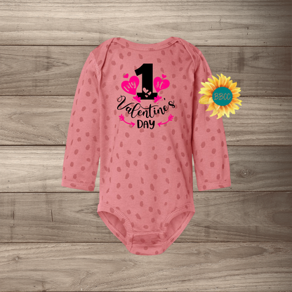1st Valentine's Day Hearts Long Sleeve Jumpsuit