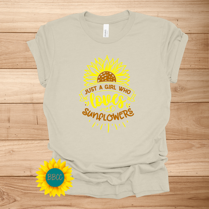 Sunflower Loving Girl T-Shirt