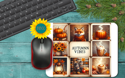 Autumn Vibes Collage Mouse Pad