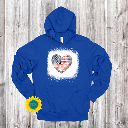 Adult Flag Heart Hoodie