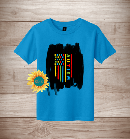 Youth Autism Awareness Flag T-Shirt