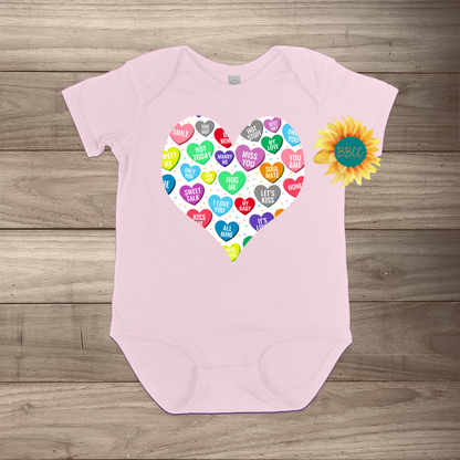 Candy Hearts Short Sleeve Romper