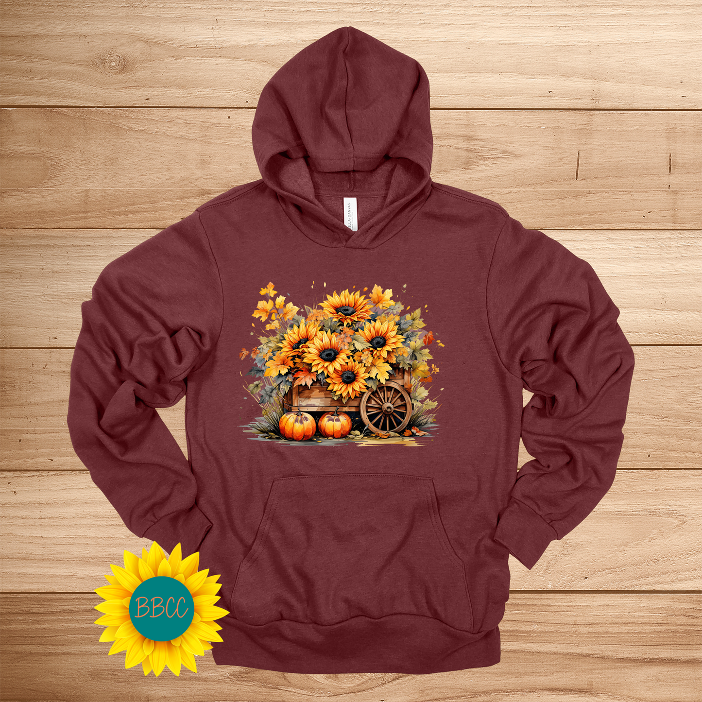 Wheelbarrow Sunflowers Hoodie