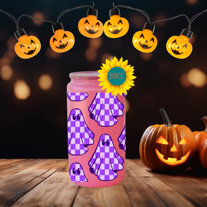Purple Checkered Spirits Glow Tumbler
