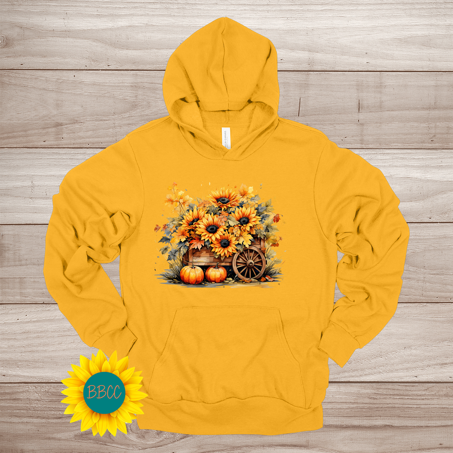 Wheelbarrow Sunflowers Hoodie