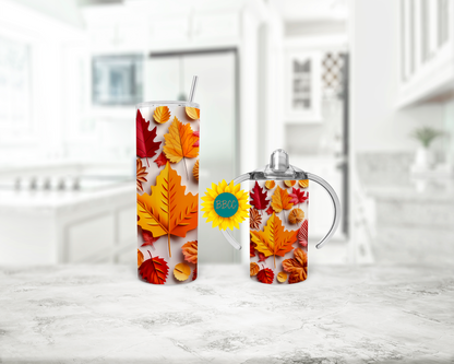 3D Leaves Tumbler