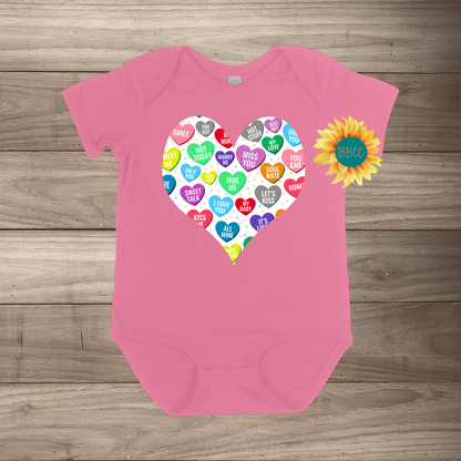Candy Hearts Short Sleeve Romper