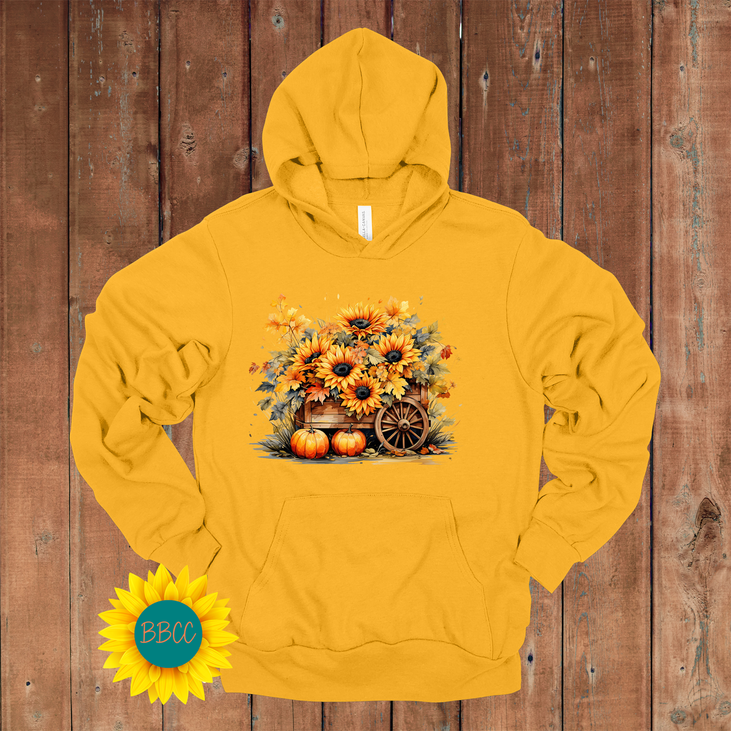 Wheelbarrow Sunflowers Hoodie