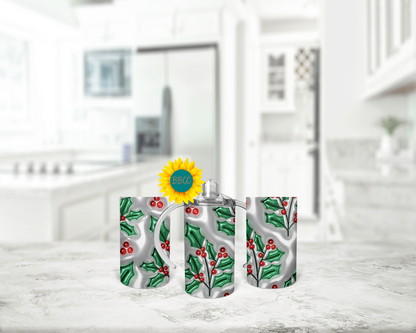 3D Holly Tumbler