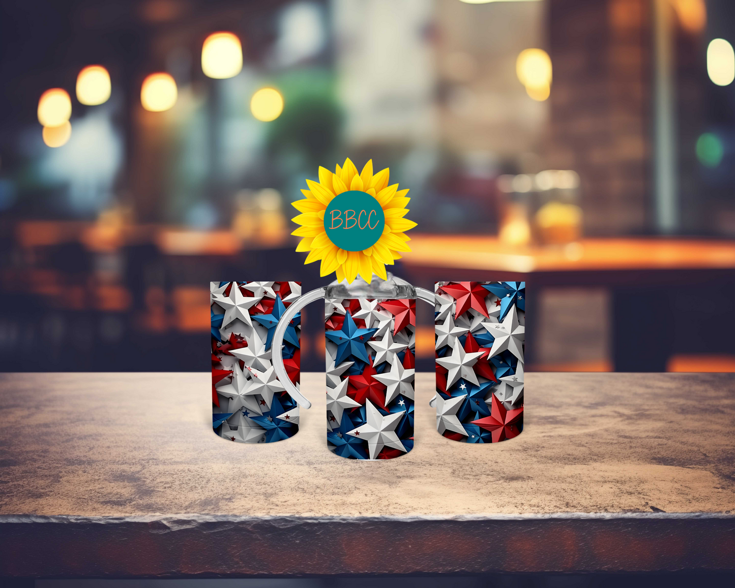 3D Stars Tumbler