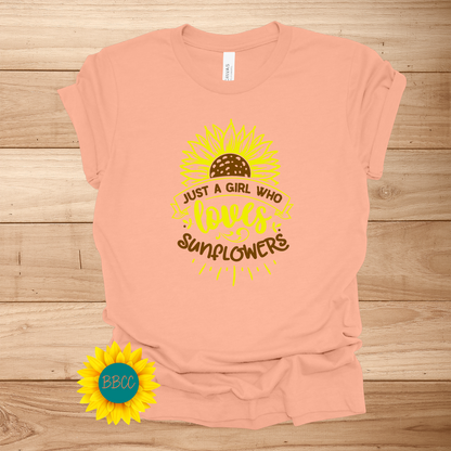 Sunflower Loving Girl T-Shirt