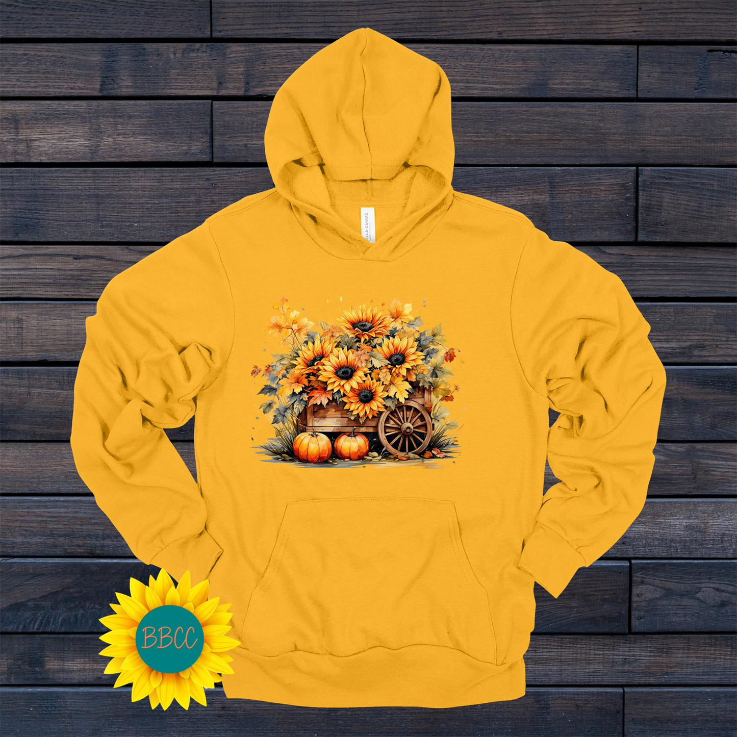 Wheelbarrow Sunflowers Hoodie