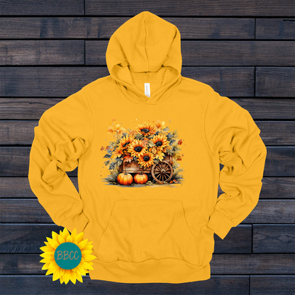 Wheelbarrow Sunflowers Hoodie