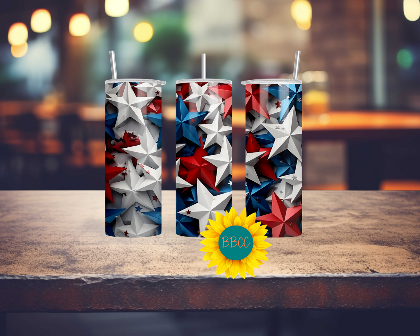 3D Stars Tumbler