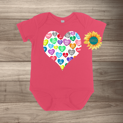 Candy Hearts Short Sleeve Romper