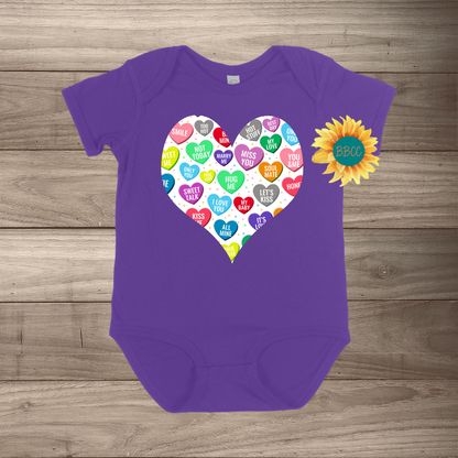 Candy Hearts Short Sleeve Romper