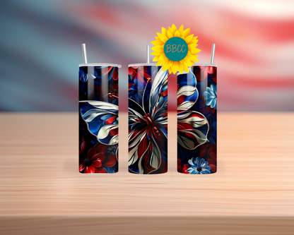 Patriotic Butterfly Tumbler