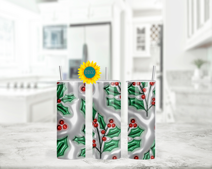 3D Holly Tumbler