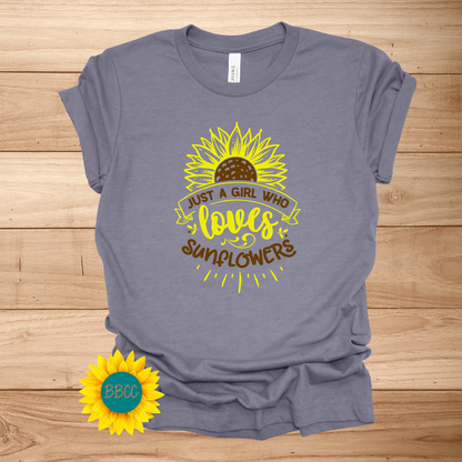 Sunflower Loving Girl T-Shirt