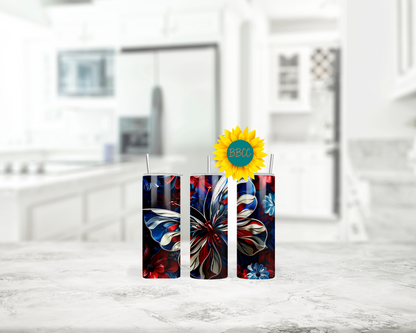 Patriotic Butterfly Tumbler