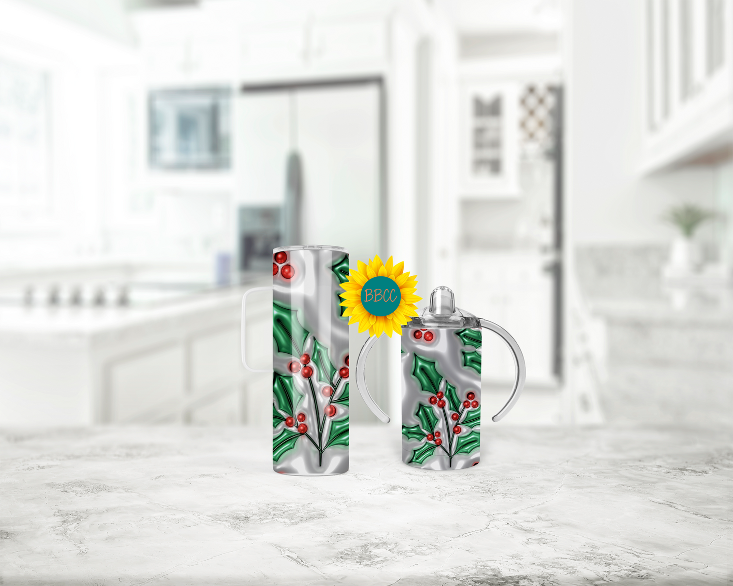 3D Holly Tumbler