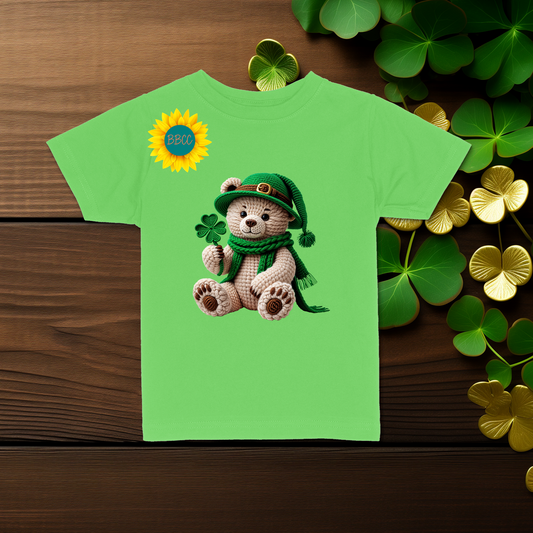 Toddler Lucky Teddy Bear Toddler St. Patrick’s Day T-Shirt