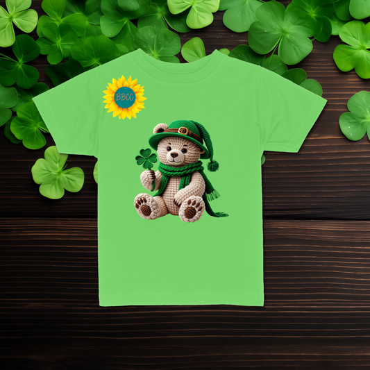 Toddler Lucky Teddy Bear Toddler St. Patrick’s Day T-Shirt