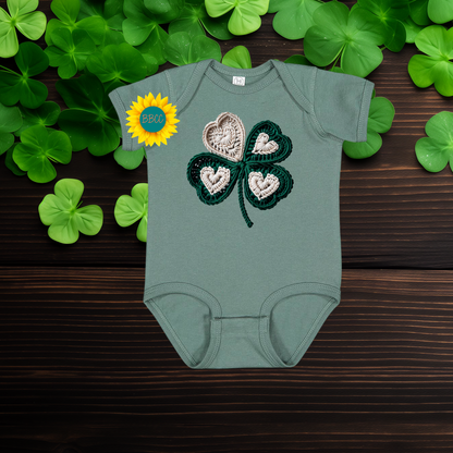 Baby Faux Yarn Shamrock Baby Romper