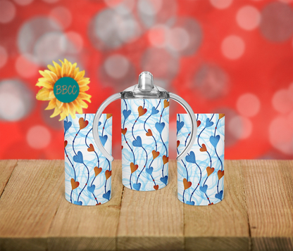 Blue and Red Hearts Tumbler