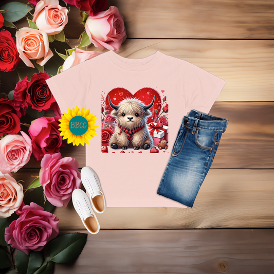 Highland Cow Valentine T-Shirt